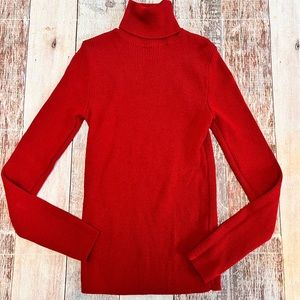 Weekend Max Mara maroon red ribbed turtle neck‎ size S 100% virgin wool